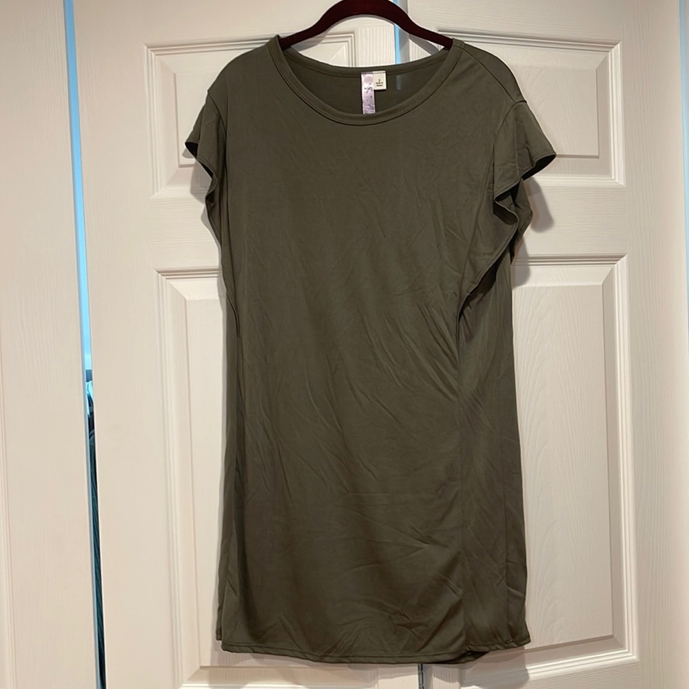 Olive Green Shift Dress. Size S.